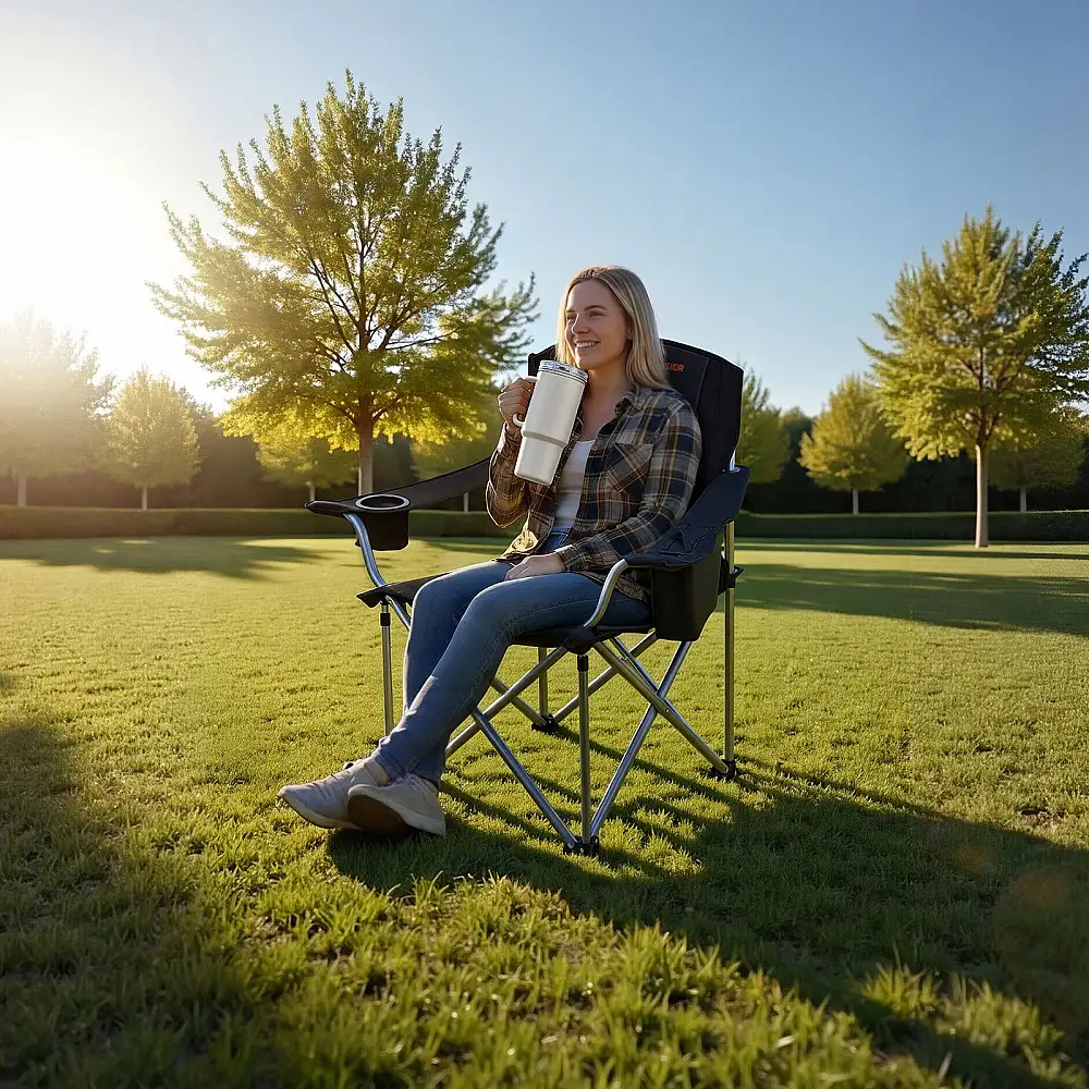 VEVOR Σετ 2 Μεγάλες Πτυσσόμενες Καρέκλες Κάμπινγκ με Αντοχή 204 kg HWZDYXDXXSYSM48PB001V0