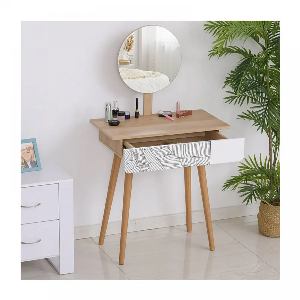 Ξύλινο Μπουντουάρ Με Καθρέπτη 39 x 70 x 120 cm HOMCOM 831-303