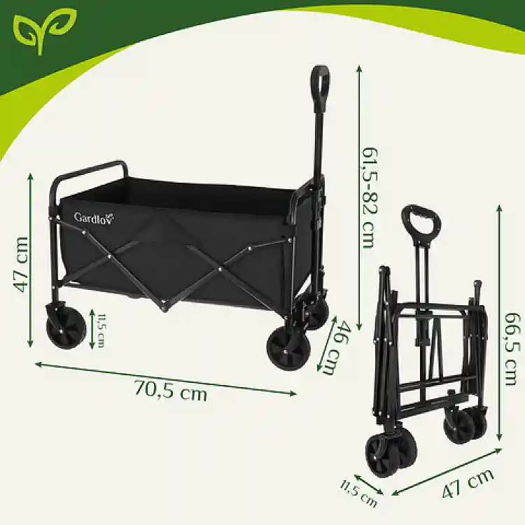 Gardlov Πτυσσόμενο καρότσι κήπου 90L, 100kg, με 4 τροχούς – Ελαφρύ και εύκολο στη μεταφορά 27542