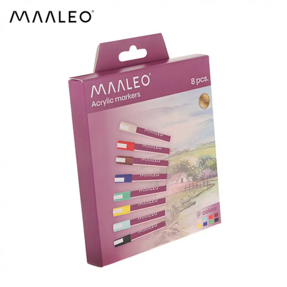 Maaleo Σετ 8 τμχ Ακρυλικοί Μαρκαδόροι , Αδιάβροχοι και Ανθεκτικοί για Ζωγραφική σε Πέτρες 27052