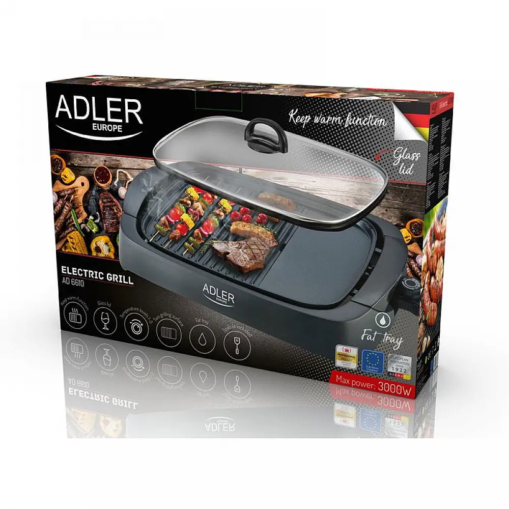 Ηλεκτρική Ψηστιέρα - Γκριλιέρα 3000 W Adler AD-6610