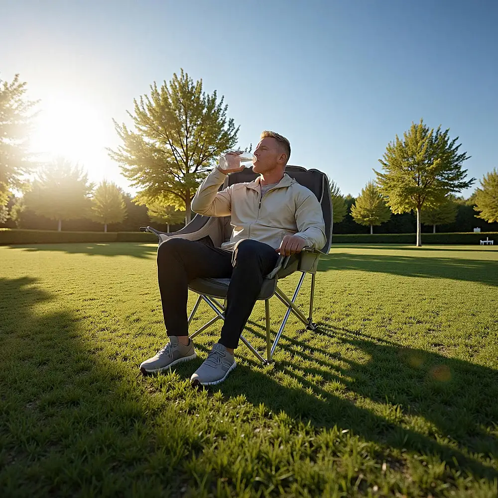VEVOR Υπερμεγέθη Καρέκλα Κατασκήνωσης 204kg, Βαρέως Τύπου, Φορητή Πτυσσόμενη με Θήκες για Ποτήρια & Κρασί, Μαύρο & Γκρι HWZDYXDXYLYSOKSV5001V0