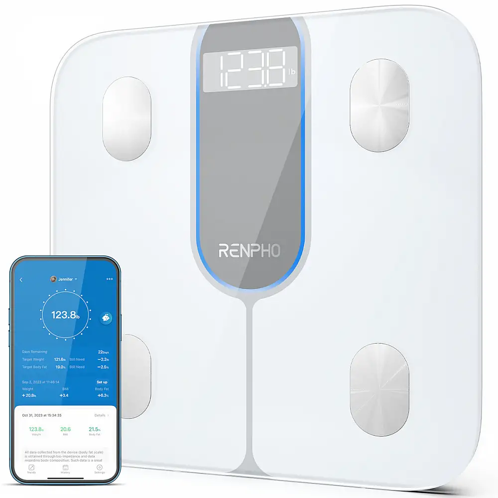 Renpho Elis 1c Smart Ζυγαριά 200kg με Λιπομετρητή & Bluetooth Λευκή R-A033-W