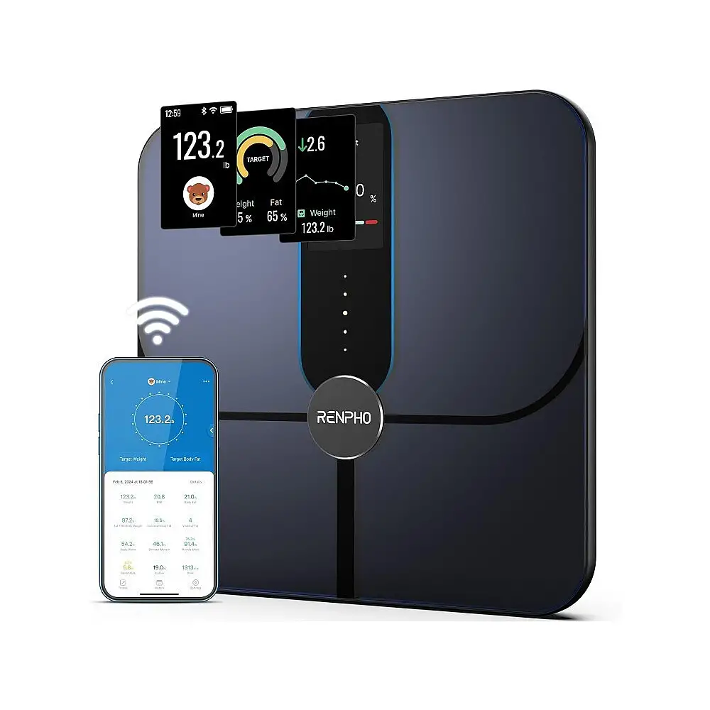 Renpho Ψηφιακή Ζυγαριά με Λιπομετρητή Μαύρη R-A031