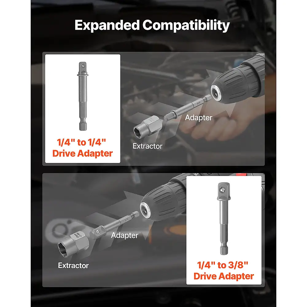 VEVOR Σετ Εξολκέων και Τρυπανιών - 54 Τεμάχια, Αφαιρεί Σπασμένες Βίδες και Παξιμάδια DGNTQQTZDGNTEAWM1001V0