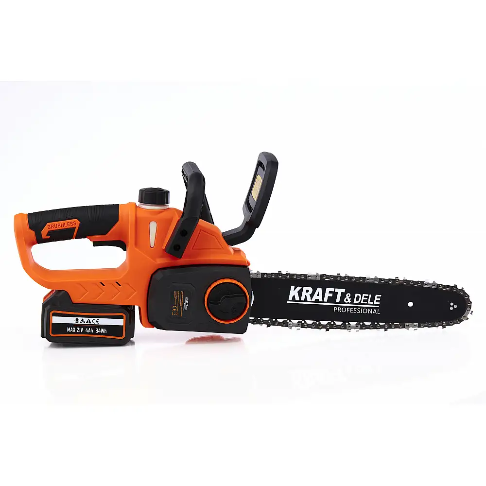 Kraft&Dele Σετ Επαναφορτιζόμενο Αλυσοπρίονο Μπαταρίας ε 2 μπαταρίες 21V 4Ah και Αξεσουάρ και Λάμα 12" KD-10643