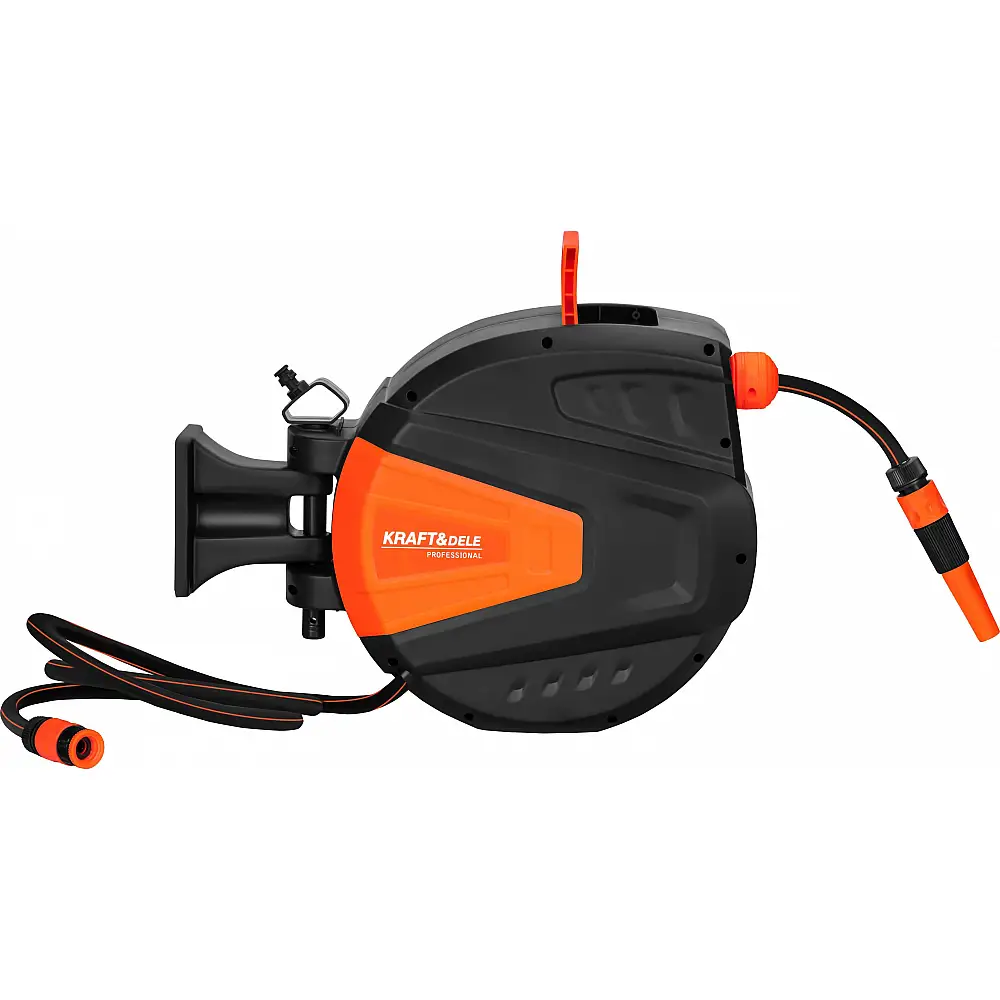 Kraft&Dele Αυτόματη Ανέμη Τοίχου με Λάστιχο Ποτίσματος 20m + 2m (1/2") KD-2152