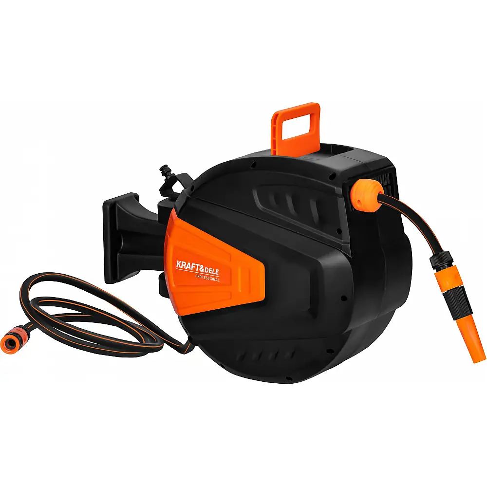 Kraft&Dele Αυτόματη Ανέμη Τοίχου με Λάστιχο Ποτίσματος 20m + 2m (1/2") KD-2152