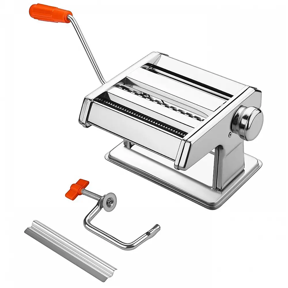 Kraft&Dele Χειροκίνητη Μηχανή Ζυμαρικών από Ανοξείδωτο Ατσάλι με Ρυθμιζόμενο Πάχος και 2 Τύπους Κοπής KD-4126