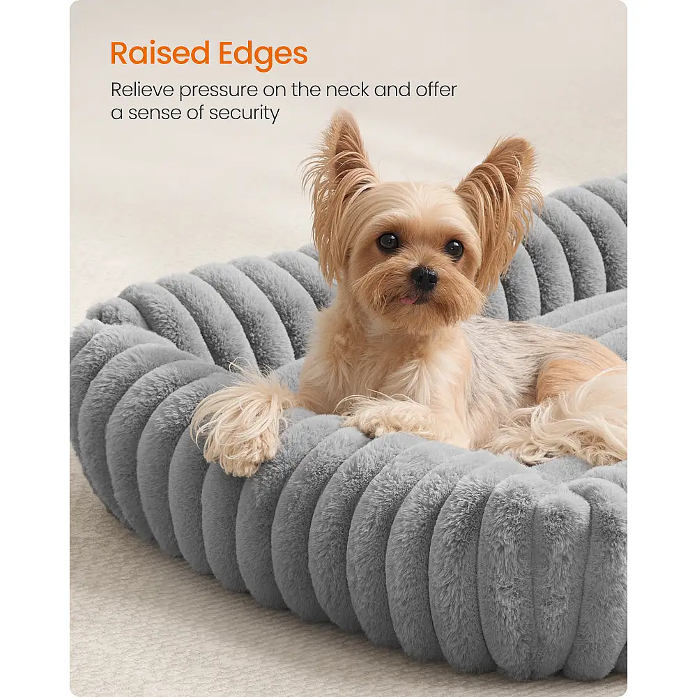 Feandrea Καναπές-κρεβάτι σκύλου για μεσαίους σκύλους, με μαλακή επένδυση, πλενόμενο, 71 x 55 x 18 εκ., γκρι PGW311GD01