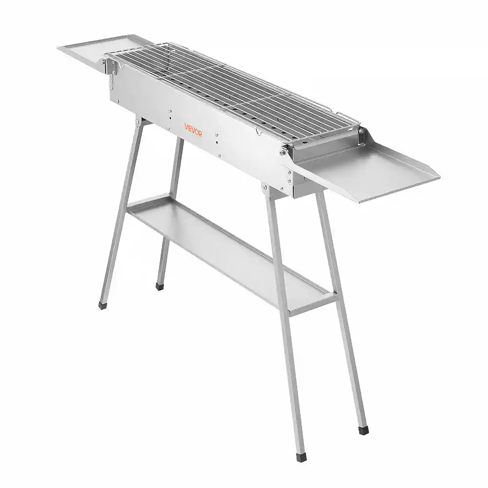VEVOR Πτυσσόμενη Φορητή Ψησταριά Κάρβουνου 0,16 m² με Ρυθμιζόμενο Δίσκο Κάρβουνου και Πλευρικά Ράφια, Ανοξείδωτη BBQ Ψησταριά TLCTZDKZTKBXI2GZV001V0