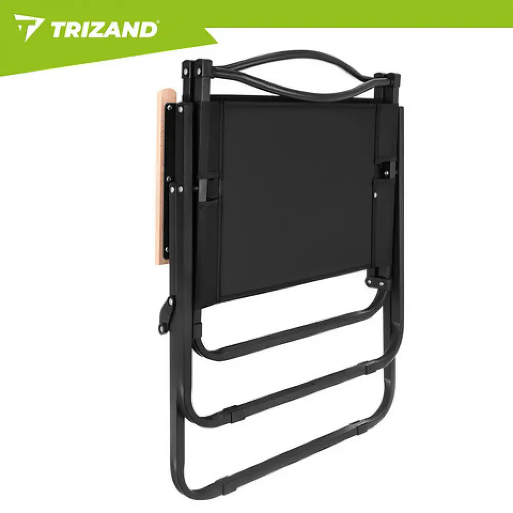 Trizand Πτυσσόμενη Καρέκλα Κήπου και Camping Μαύρη 75,5 x 58,5 x 53,5 cm έως 120 kg 27552
