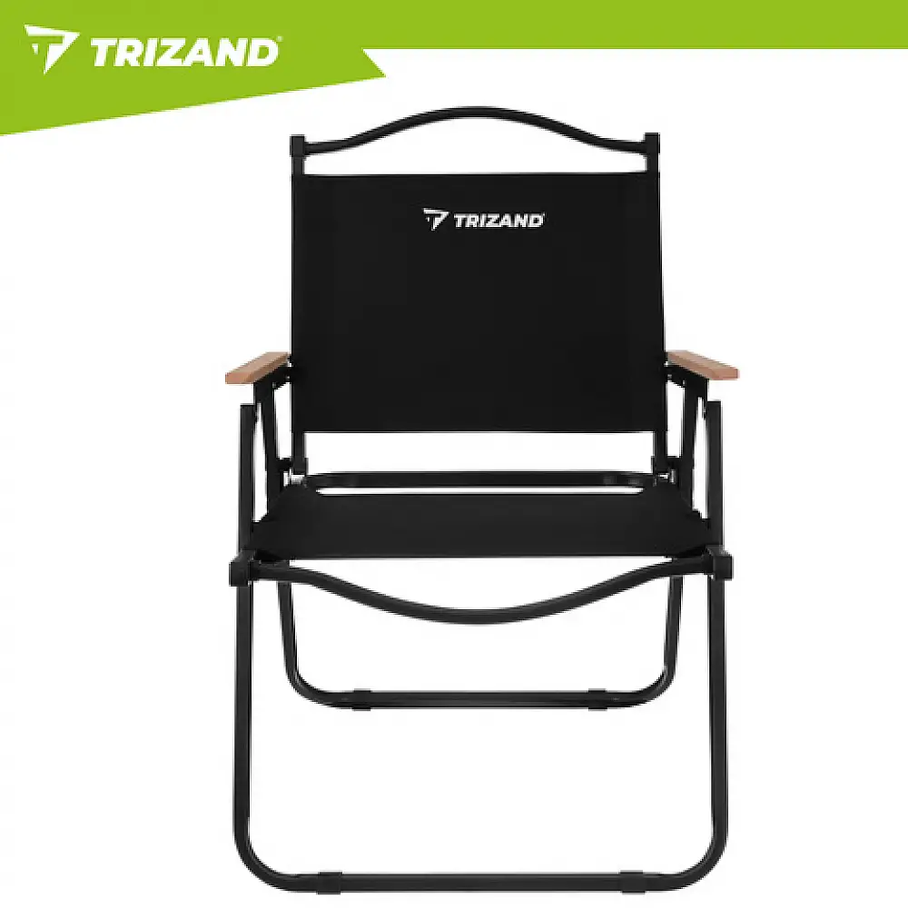 Trizand Πτυσσόμενη Καρέκλα Κήπου και Camping Μαύρη 75,5 x 58,5 x 53,5 cm έως 120 kg 27552