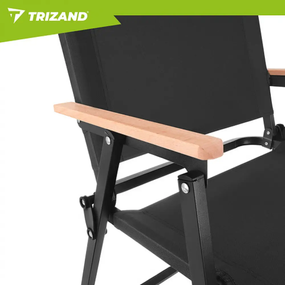Trizand Πτυσσόμενη Καρέκλα Κήπου και Camping Μαύρη 75,5 x 58,5 x 53,5 cm έως 120 kg 27552