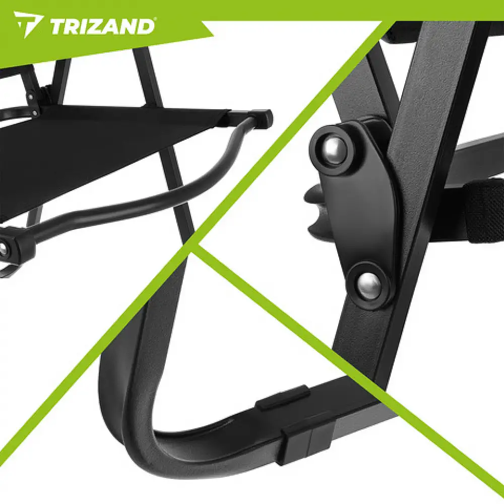 Trizand Πτυσσόμενη Καρέκλα Κήπου και Camping Μαύρη 75,5 x 58,5 x 53,5 cm έως 120 kg 27552