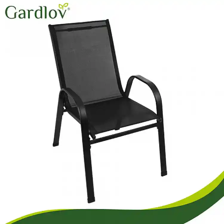 Gardlov Σετ 4 Καρέκλες για Βεράντα, Μπαλκόνι και Κήπο, Μαύρο 27566