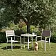 MultiGarden Σετ 2 λευκών κήπου καρεκλών για βεράντα ή μπαλκόνι από ατσάλι και HDPE MultiGarden YC-051KD-3-5