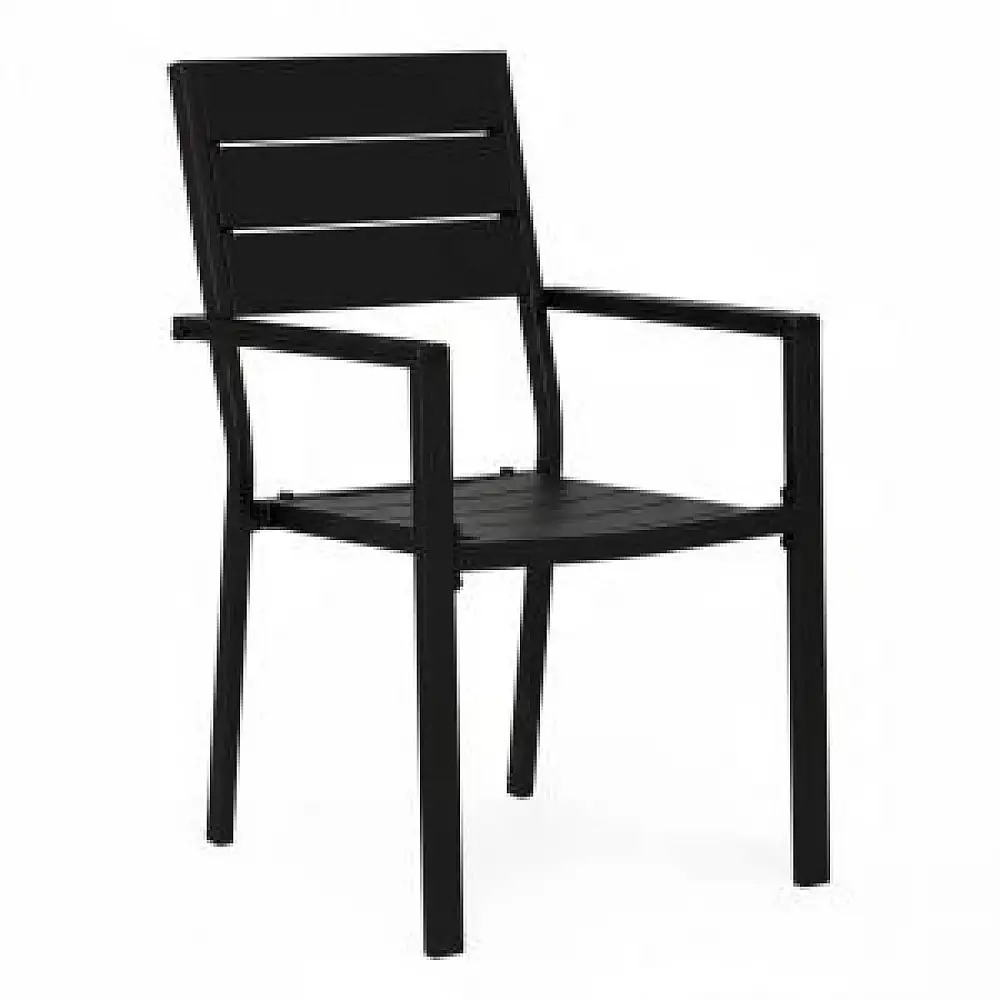 MultiGarden Σετ 2 καρέκλες κήπου για βεράντα ή μπαλκόνι, από ατσάλι και HDPE, μαύρες MultiGarden YC-051KD-1