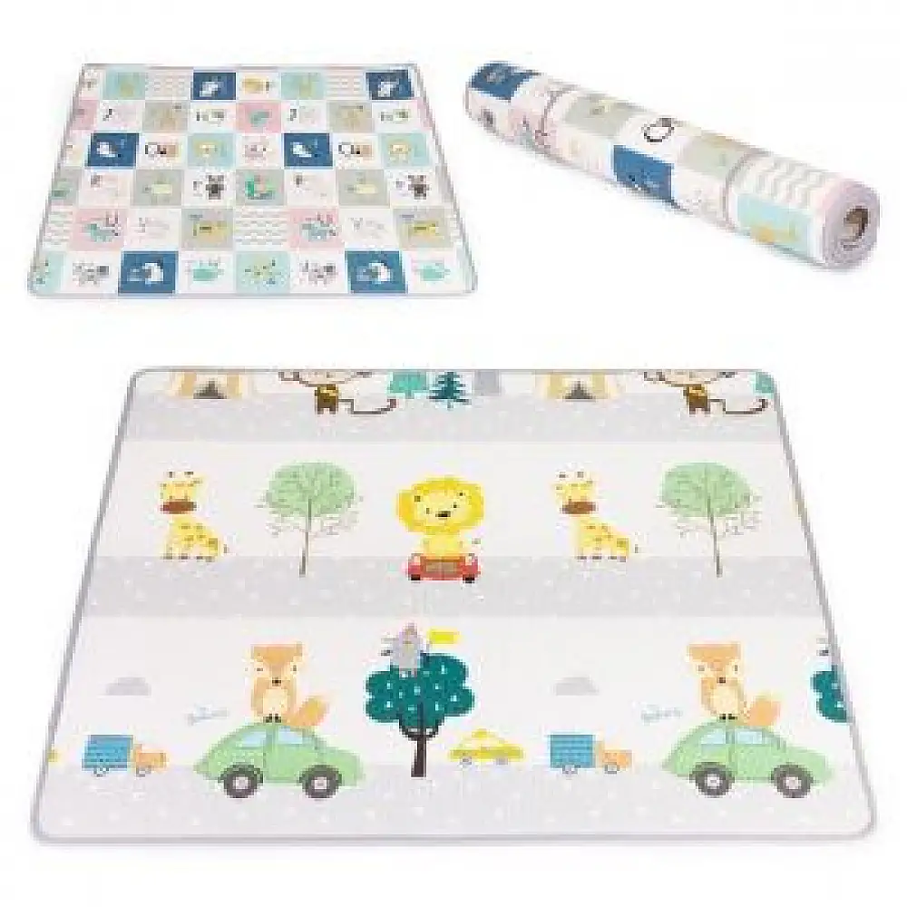 ECOTOYS Εκπαιδευτικό διπλής όψης πτυσσόμενο παιδικό στρώμα αφρού με αλφάβητο ECOTOYS ECOEVA024