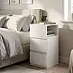 MODERNHOME Κομοδίνο με LED φωτισμό, λευκό, με 2 συρτάρια, για κρεβατοκάμαρα ModernHome TH-3TNS-5