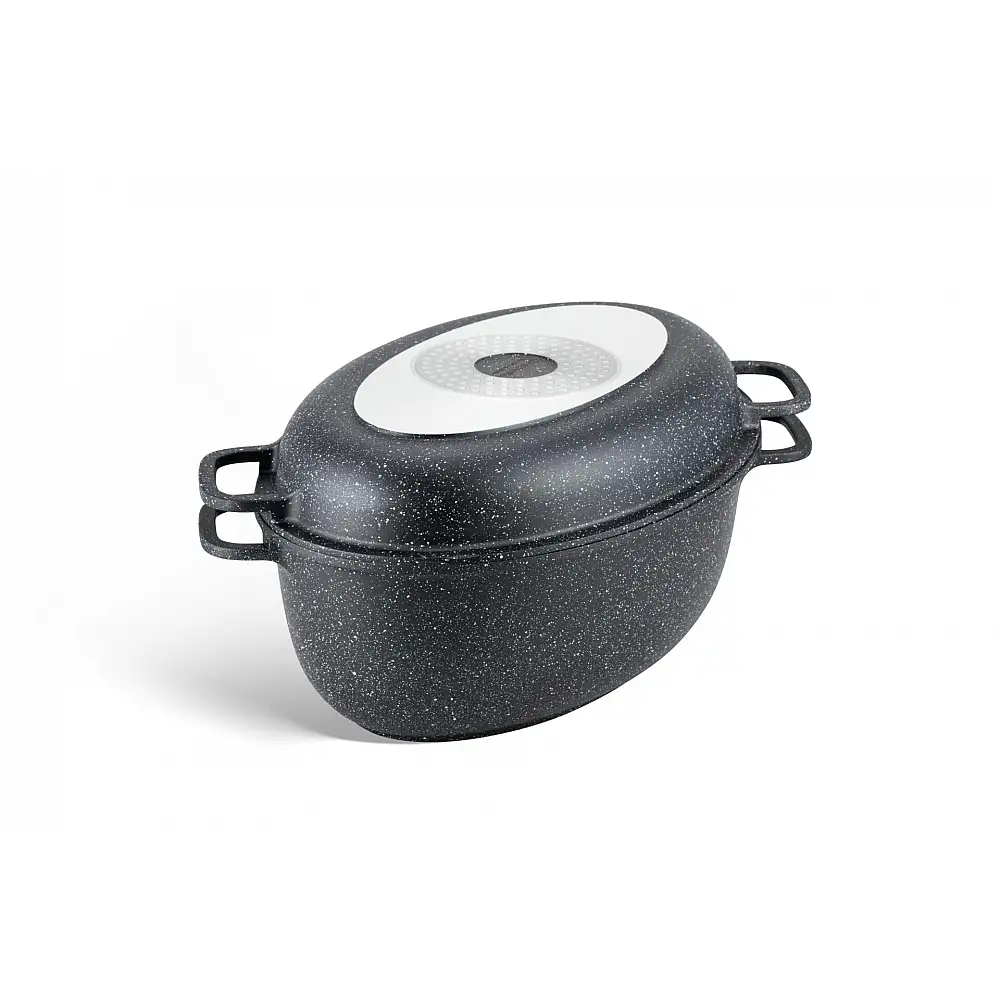 Edenberg Σκεύος Roaster 3 σε 1 με Καπάκι 8 lt και Μαρμάρινη Επιστρώση EB-9172