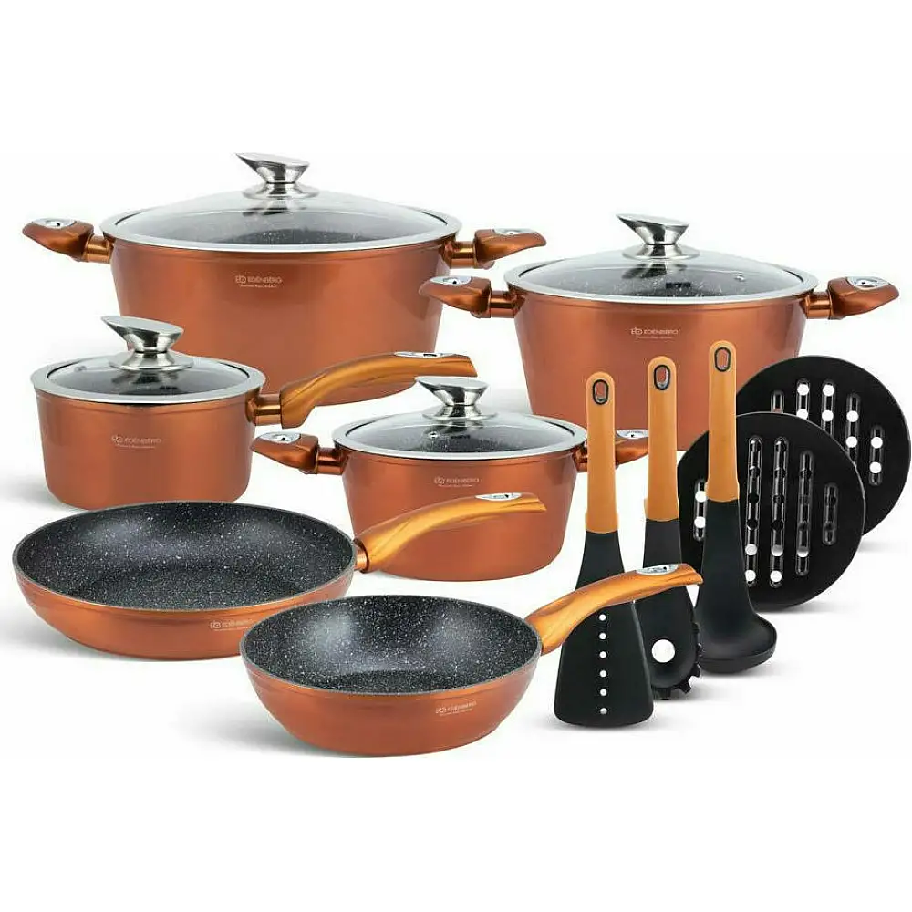 Edenberg Σετ Μαγειρικά Σκεύη 15 τεμαχίων Αλουμινίου με Αντικολλητική Κεραμική Επίστρωση EB-5618