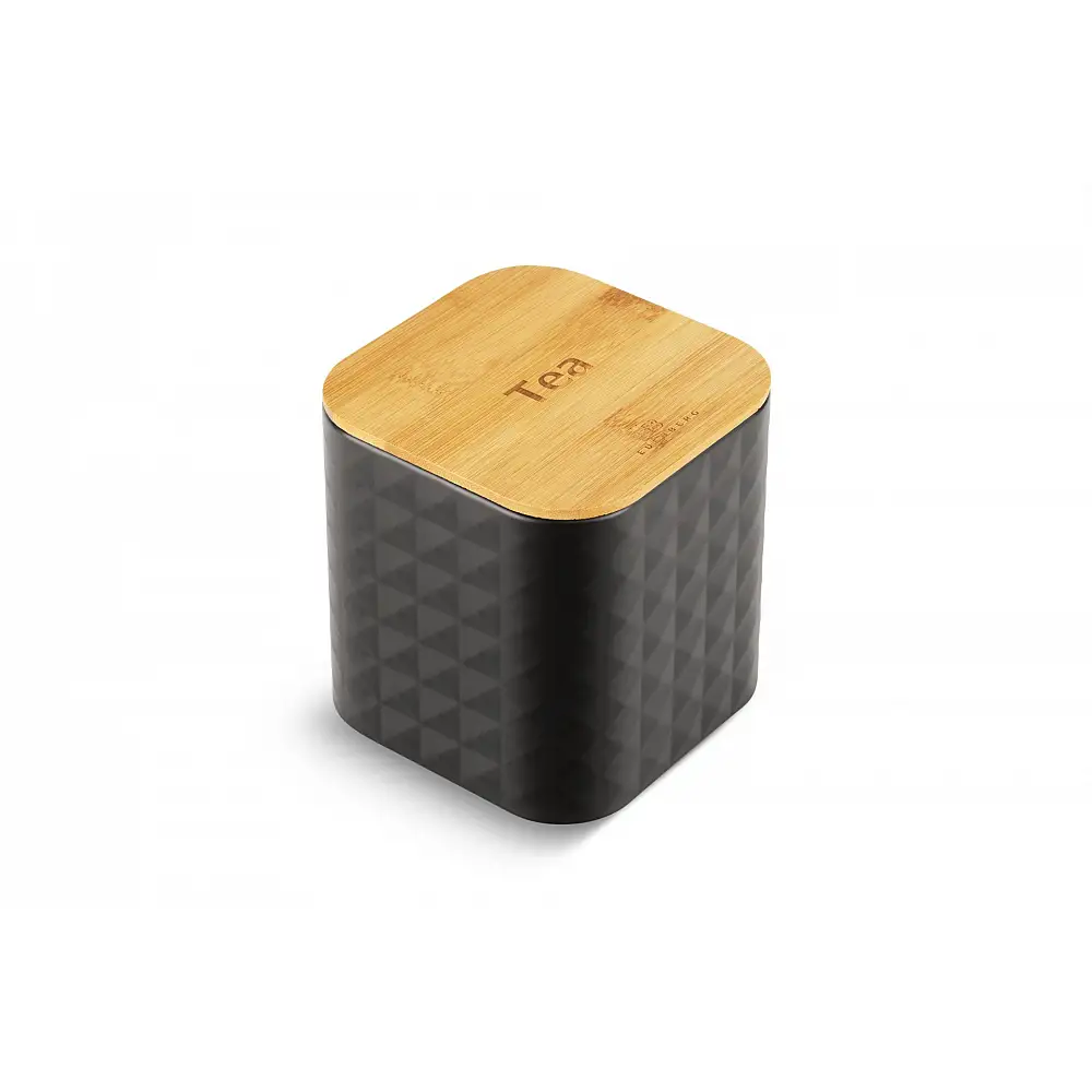 Edenberg Σετ Ψωμιέρα με Δοχεία Καφέ, Ζάχαρης και Τσάι 4 τμχ. από μπαμπού & ανοξείδωτο ατσάλι EB-161