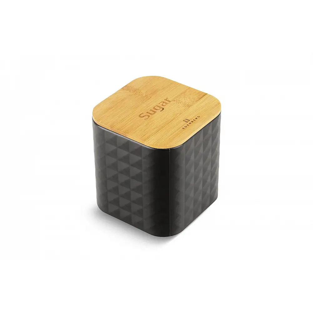 Edenberg Σετ Ψωμιέρα με Δοχεία Καφέ, Ζάχαρης και Τσάι 4 τμχ. από μπαμπού & ανοξείδωτο ατσάλι EB-161