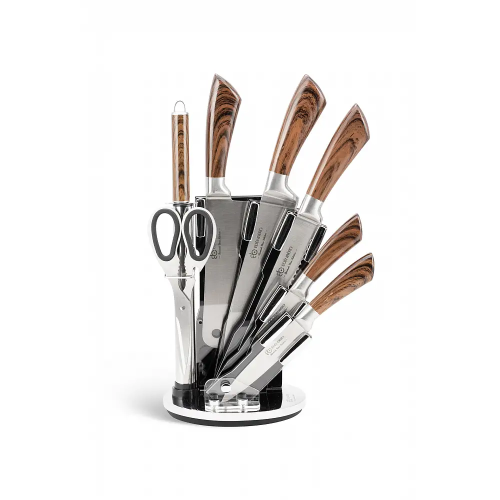 Edenberg Σετ Ατσάλινων Μαχαιριών Κουζίνας σε Περιστρεφόμενη Βάση EB-913