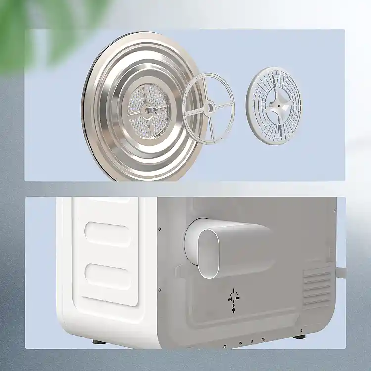 HOMCOM Φορητό Μίνι Στεγνωτήριο Ρούχων 4 kg με Οθόνη LED, 800W, Εμπρόσθια Φόρτωση, έως 60°C, Στοιβαζόμενο/Επιτοίχιο/Ελεύθερης Τοποθέτησης, με Χρονοδιακόπτη, για το Σπίτι, Λευκό B61-016V90WT
