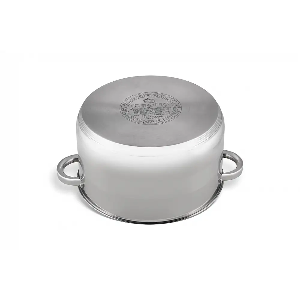 Edenberg Ατσάλινη Κατσαρόλα 9,5L με Καπάκι από Ανοξείδωτο Χάλυβα για Επαγωγή & Αερίου EB-3009