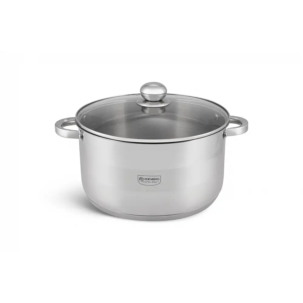 Edenberg Ατσάλινη Κατσαρόλα 9,5L με Καπάκι από Ανοξείδωτο Χάλυβα για Επαγωγή & Αερίου EB-3009