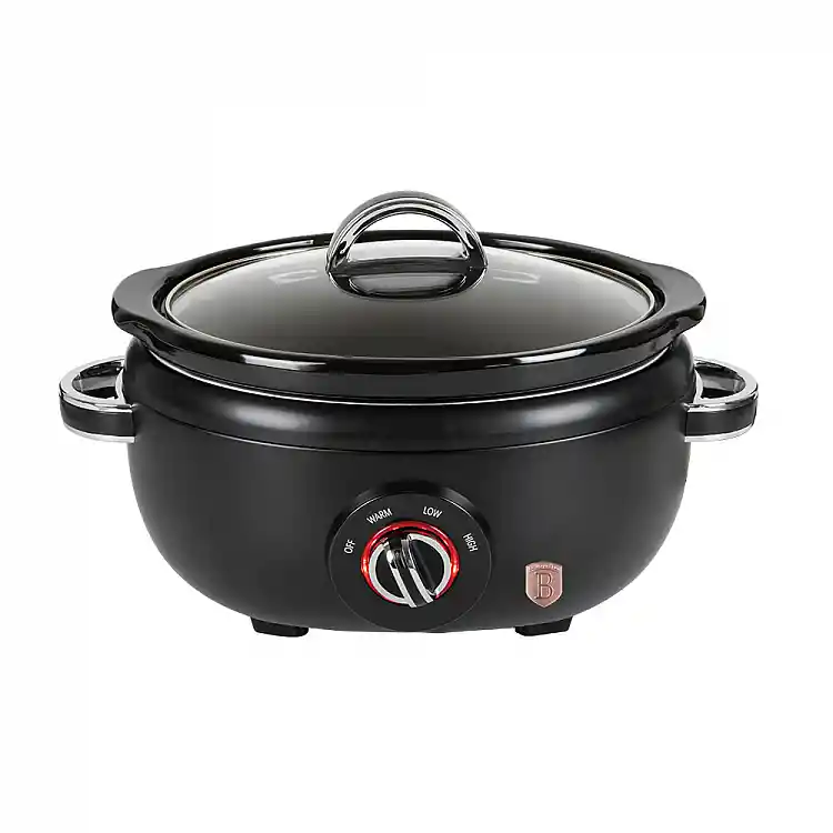 Berlinger Haus Ψηφιακή Κατσαρόλα Slow Cooker 3.5 Lt 200W με Γυάλινο Καπάκι, Black Rose Collection BH-9669