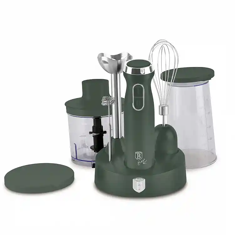 Berlinger Haus Ραβδομπλέντερ Σετ 6 σε 1 800W με Chopper & Αυγοδάρτη, Matte Green Collection LP-BH-264