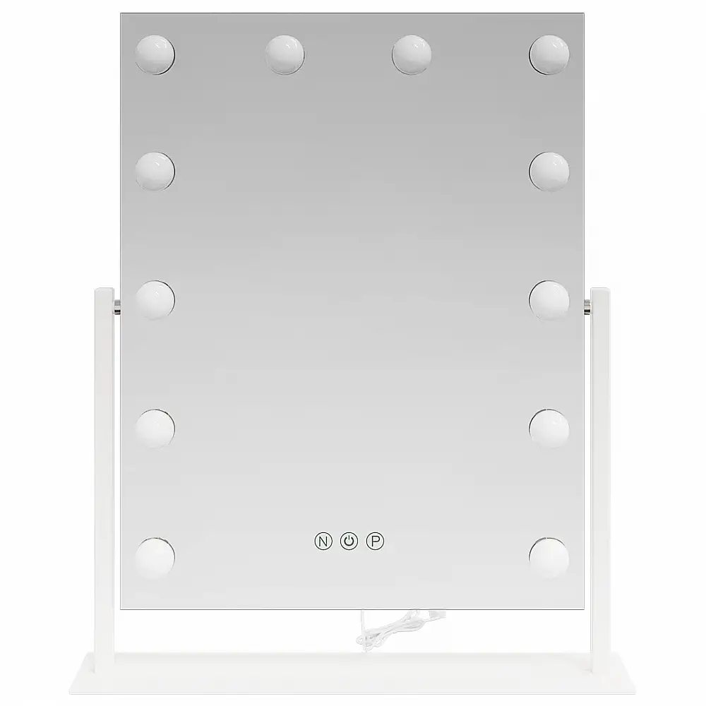 vidaXL Καθρέφτης Vanity LED Λευκός 44 x 10 x 53 εκ Γυαλί και Χάλυβας 42020525