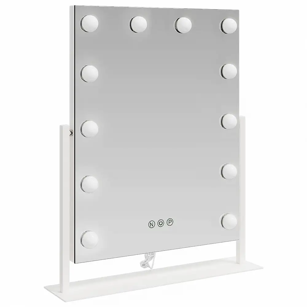 vidaXL Καθρέφτης Vanity LED Λευκός 44 x 10 x 53 εκ Γυαλί και Χάλυβας 42020525
