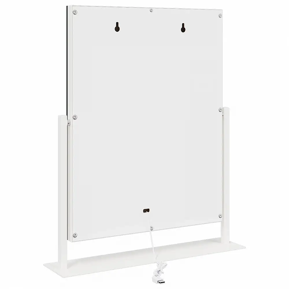 vidaXL Καθρέφτης Vanity LED Λευκός 44 x 10 x 53 εκ Γυαλί και Χάλυβας 42020525