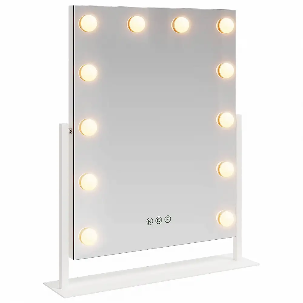 vidaXL Καθρέφτης Vanity LED Λευκός 44 x 10 x 53 εκ Γυαλί και Χάλυβας 42020525
