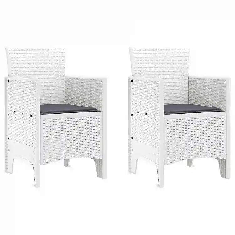 vidaXL Σέτ φαγητού για κήπο 3 pcs Λευκό Πολυπροπυλένιο 3378685