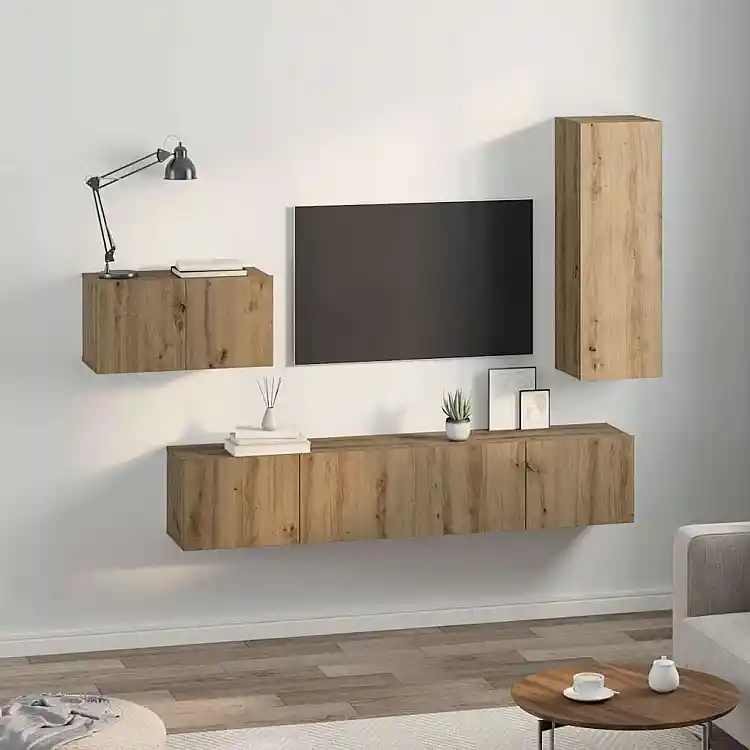 vidaXL Σετ επίπλου τηλεόρασης 4 pcs Artisan Oak Επεξεργασμένο ξύλο 3393263