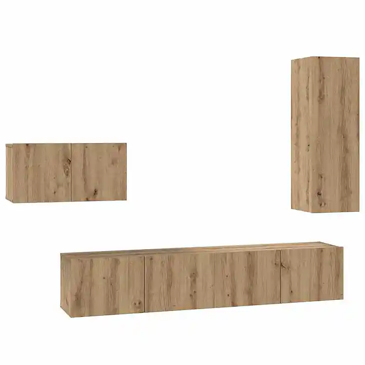 vidaXL Σετ επίπλου τηλεόρασης 4 pcs Artisan Oak Επεξεργασμένο ξύλο 3393263