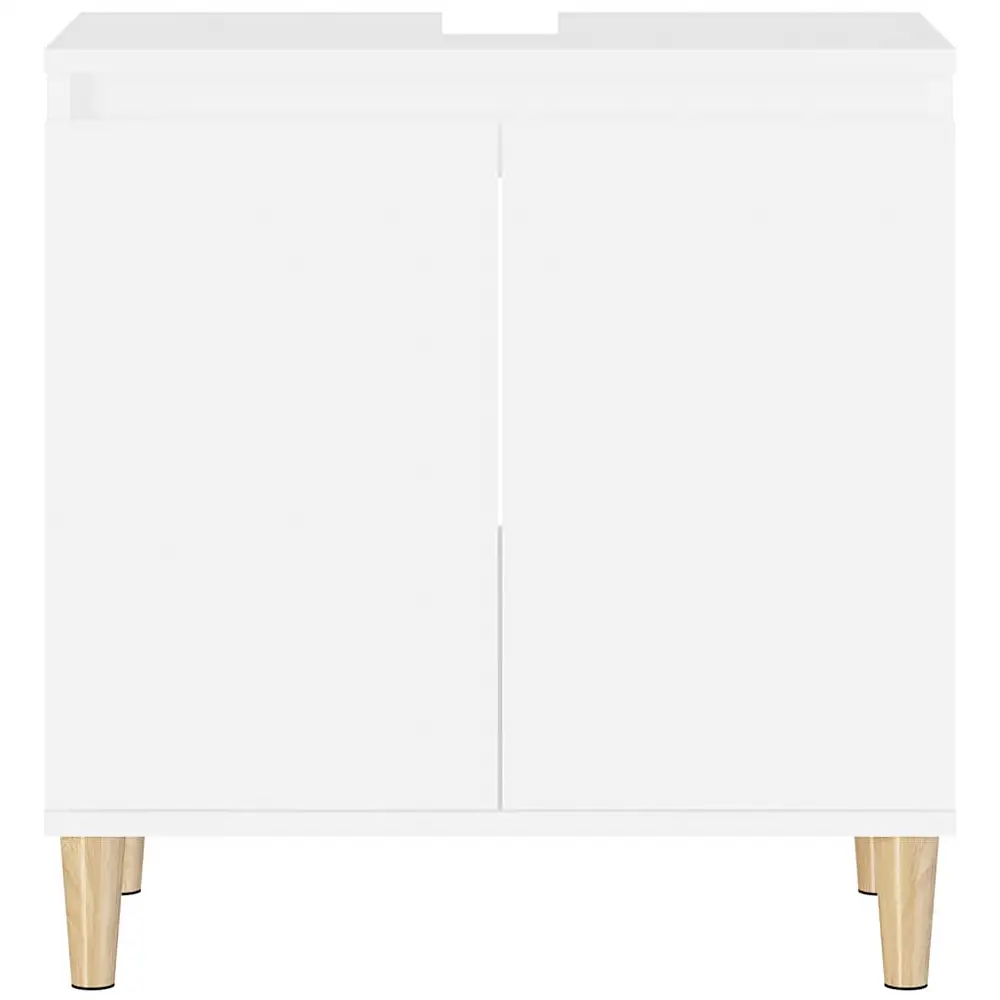 vidaXL Ντουλάπι Νιπτήρα Λευκό 58 x 33 x 60 εκ. από Επεξεργασμένο Ξύλο 821252