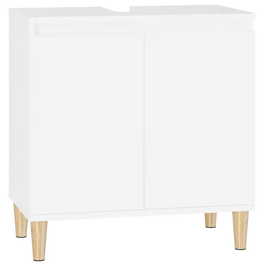 vidaXL Ντουλάπι Νιπτήρα Λευκό 58 x 33 x 60 εκ. από Επεξεργασμένο Ξύλο 821252