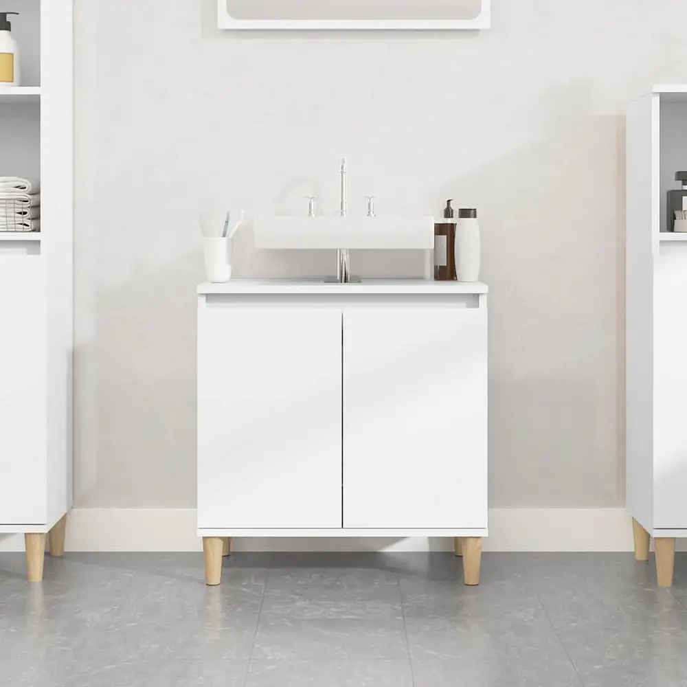 vidaXL Ντουλάπι Νιπτήρα Λευκό 58 x 33 x 60 εκ. από Επεξεργασμένο Ξύλο 821252