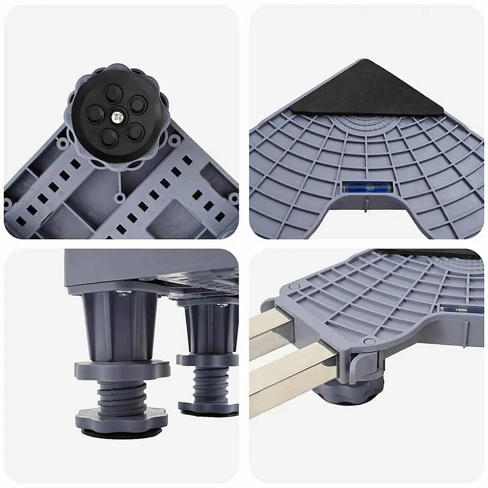 vidaXL Βάση πλυντηρίου ρούχων Γκρι 67 x 67 x 12 εκ Ανοξείδωτο ατσάλι 42009957