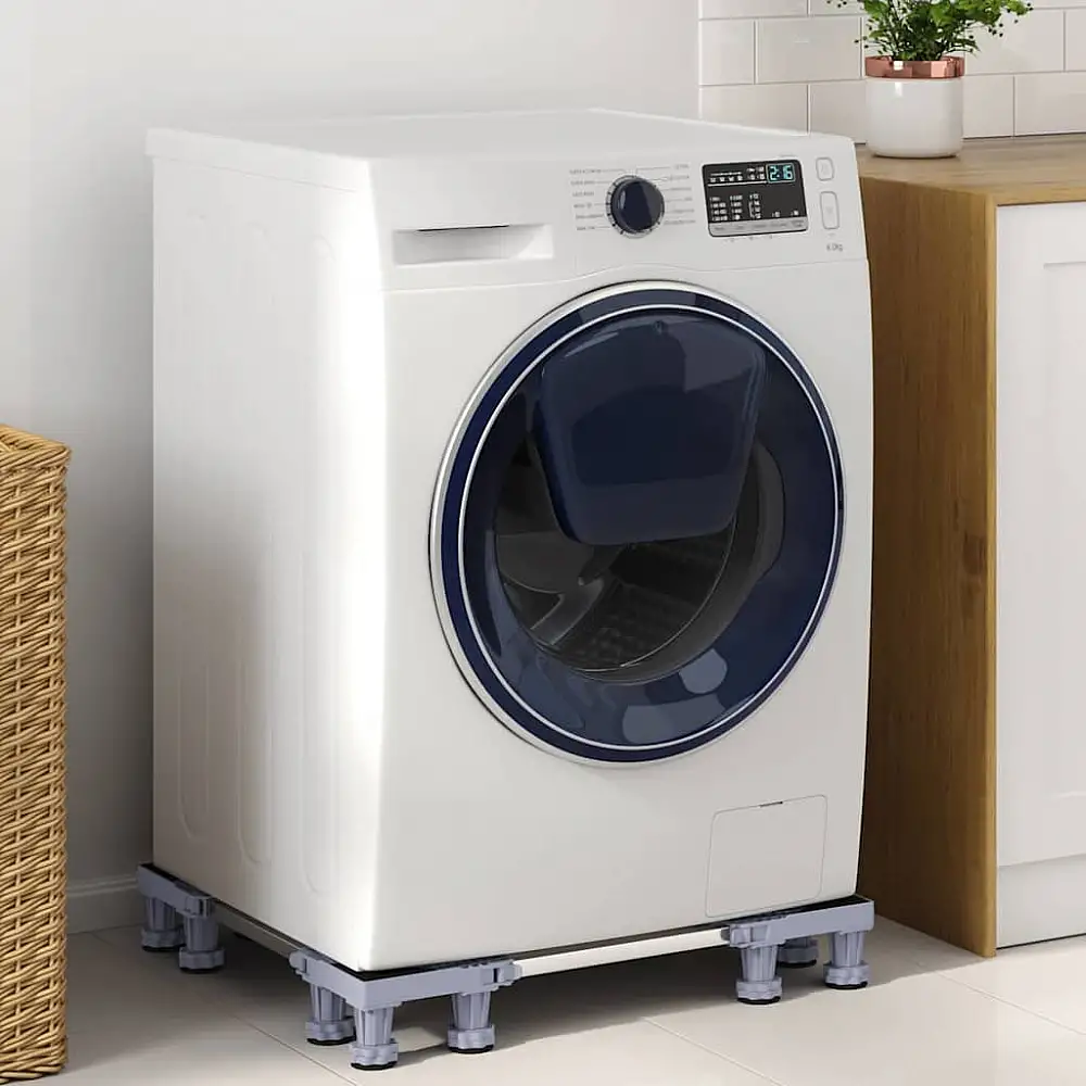 vidaXL Βάση πλυντηρίου ρούχων Γκρι 67 x 67 x 12 εκ Ανοξείδωτο ατσάλι 42009957