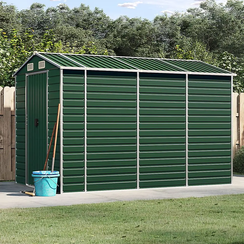 vidaXL Αποθήκη Κήπου Πράσινη 191 x 300 x 198 εκ. από Γαλβανισμένο Ατσάλι 3188233