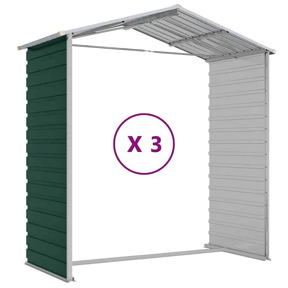 vidaXL Αποθήκη Κήπου Πράσινη 191 x 300 x 198 εκ. από Γαλβανισμένο Ατσάλι 3188233
