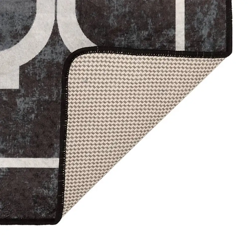 vidaXL Χαλί Πλενόμενο Μαύρο και Λευκό 120x180 εκ. 136605