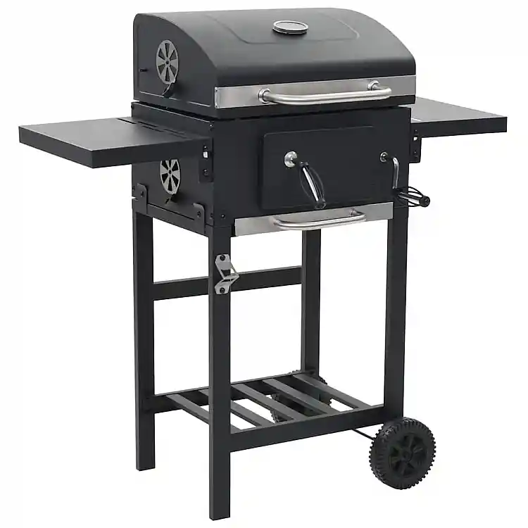 vidaXL Ψησταριά Κάρβουνου / BBQ Μαύρη με Κάτω Ράφι 44280